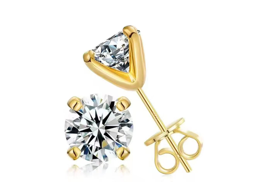The Julietta Round Cut Moissanite Stud Earrings