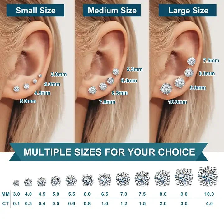 The Julietta Round Cut Moissanite Stud Earrings