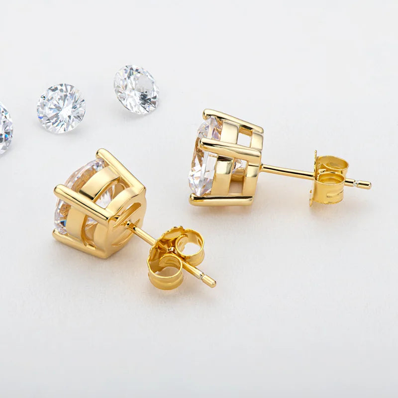 The Julietta Round Cut Moissanite Stud Earrings