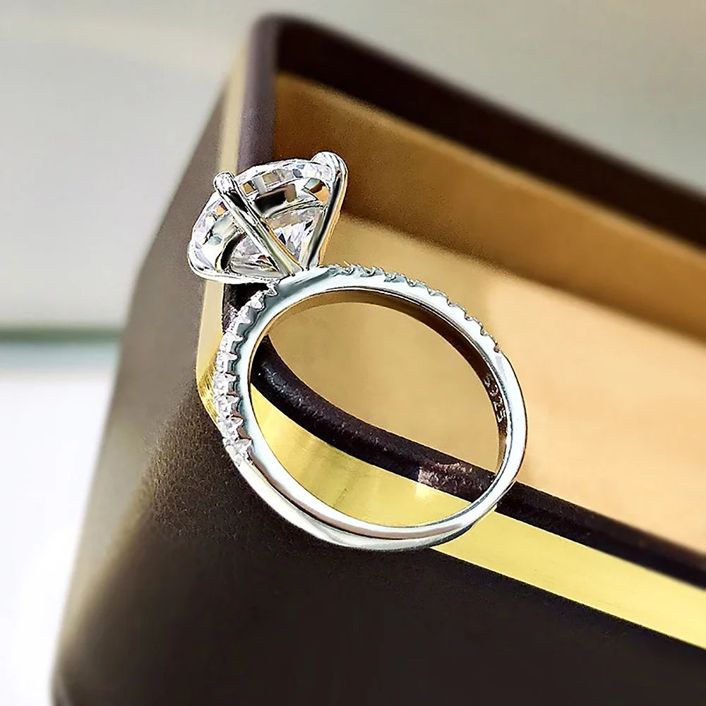 1.0/2.0/3.0/4.0 Ct Oval Hidden Halo Moissanite  Sterling Silvert Engagement Ring