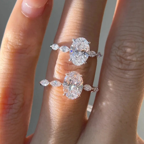 Oval Moissanite Rings engagement ring