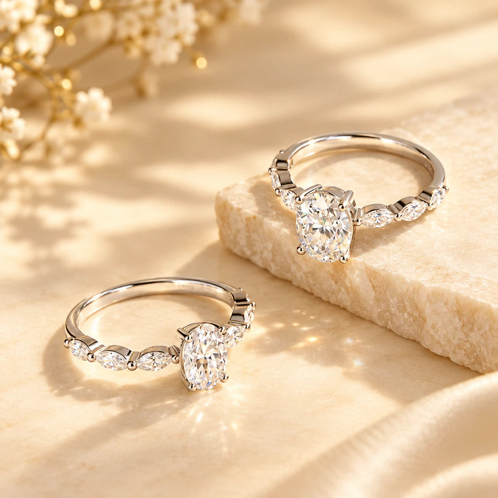 Oval Moissanite Rings engagement ring