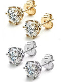 The Clara Round Cut Moissanite Stud Earrings