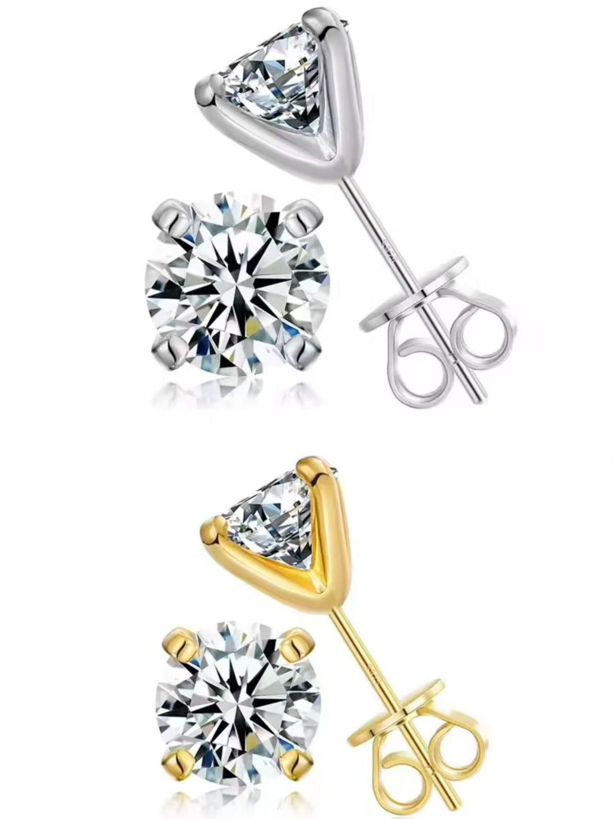 The Julietta Round Cut Moissanite Stud Earrings