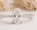 1.0ct/1.5ct/2.0ct Oval Solitaries Moissanite Sterling Silver Everyday Ring